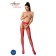 Crotchless Mesh Tights with Floral pattern in Red - One Size S002