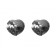 Nipple Covers Adhesive Heart Shaped with Sequins RAND Silver