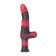 Silicone Dildo with Handle REALIX S Red and Black 25 x 4 cm