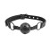 Ball Gag Vegan Leather with Perforated Ball Black Shadow Adjustable Black