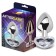 Metal Anal Plug with White Heart Gem HEART WHITE L 9 x 4 cm Silver