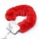 Metal handcuffs covered with FURRY Red fur