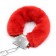 Metal handcuffs covered with FURRY Red fur