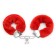 Metal handcuffs covered with FURRY Red fur
