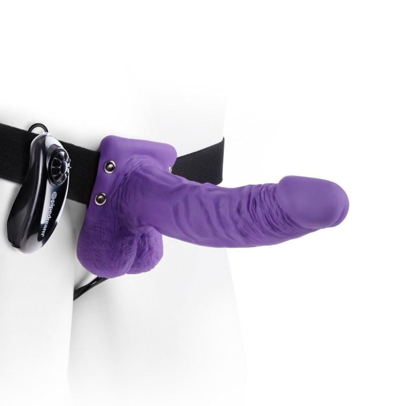 Vibrador con Correa Vibrante y Consolador Hueco Fetish Fantasy 19 x 4.3 cm Morado