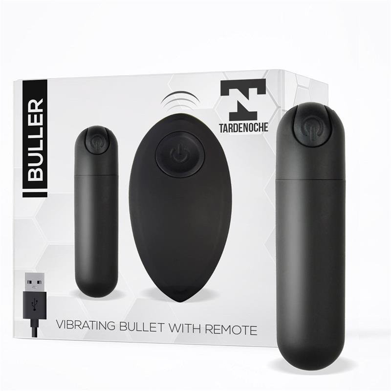 Mini Vibrador de Bala de Silicona con Control Remoto Inalámbrico BULLER 7.6 x 2 cm Negro