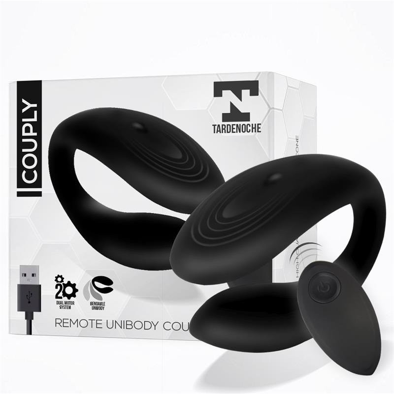 Vibrador de Pareja de Silicona con Control Remoto Inalámbrico COUPLY Negro