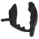 Anillo para el pene con accesorio para los testículos y tapón anal vibrador en silicona negra Velvet de 10.3 x 3.3 cm negro.