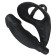 Anillo para el pene con accesorio para los testículos y tapón anal vibrador en silicona negra Velvet de 10.3 x 3.3 cm negro.