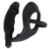 Anillo para el pene con accesorio para los testículos y tapón anal vibrador en silicona negra Velvet de 10.3 x 3.3 cm negro.