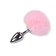 Tapón Anal de Metal con Pompones Rosados y Esponjosos FLUFFY M 8 x 3.5 cm Plata