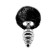 Tapón Anal de Metal con Pompon Negro FLUFFY TWIST L 9 x 4 cm Plata