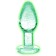 Tapón Anal de Vidrio GLOW S Booty Sparks 8 x 2.8 cm Transparente con Purpurina Fluorescente