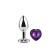 Tapón anal de metal con gema de corazón morado LAVANDA MORADO S 7 x 2.8 cm Plata