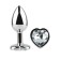 Tapón Anal de Metal con Gema de Corazón Blanco HEART WHITE L 9 x 4 cm Plata