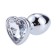 Tapón Anal de Metal con Gema de Corazón Blanco HEART WHITE L 9 x 4 cm Plata