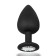 Tapón Anal de Silicona con Gema Blanca BRILLANTE L 9.5 x 4.5 cm Negro