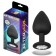 Tapón Anal de Silicona con Gema Blanca BRILLANTE L 9.5 x 4.5 cm Negro