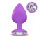 Tapón Anal de Silicona con Gema Blanca SPARKLY M 8 x 3.5 cm Morado