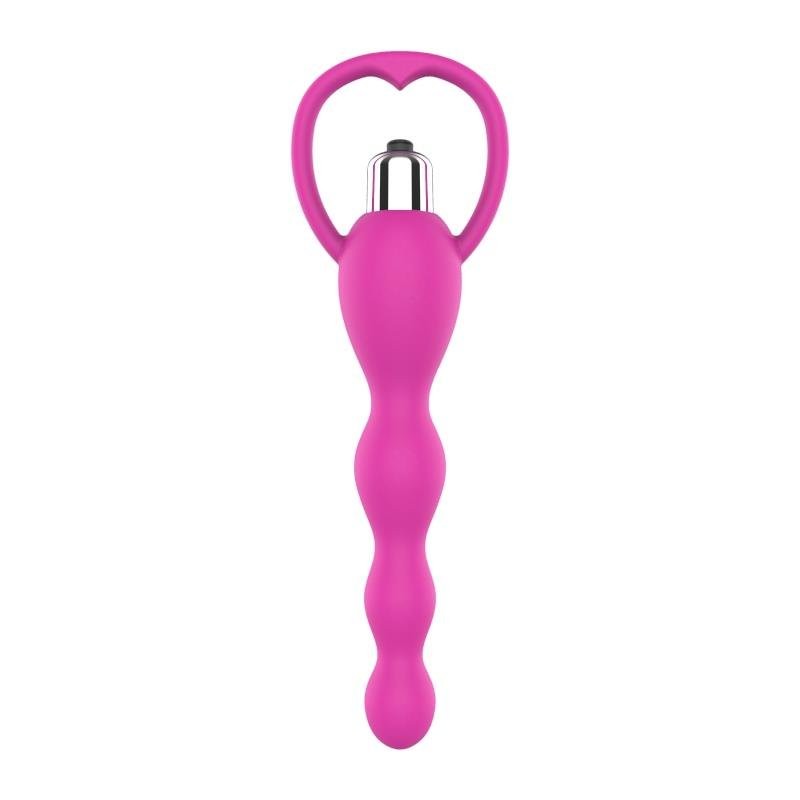 Chaîne anale vibrante en silicone A-Gusto 14 x 3,5 cm rose