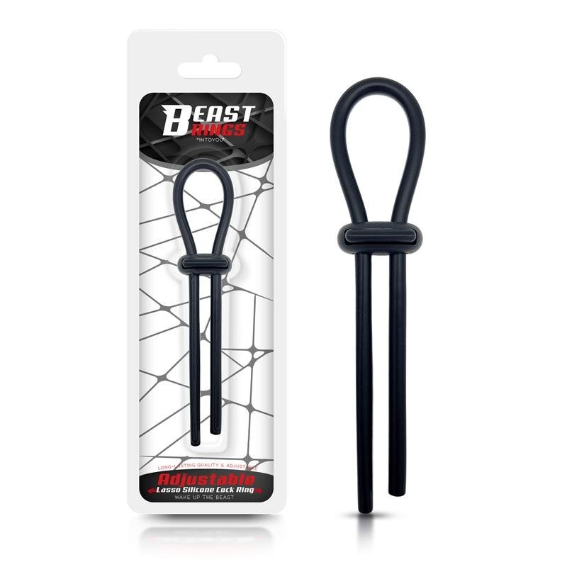 Cockring en silicone noir Laccio Beast Rings ajustable