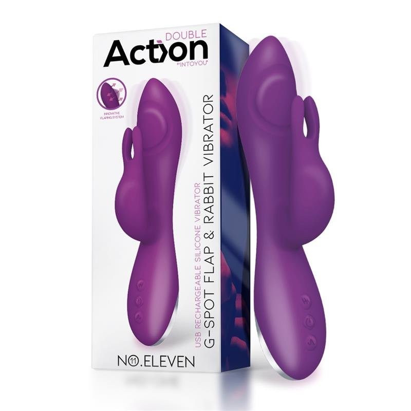 Vibrateur Rabbit en silicone avec pulsations NO. ELEVEN 20,6 x 4 cm violet rechargeable