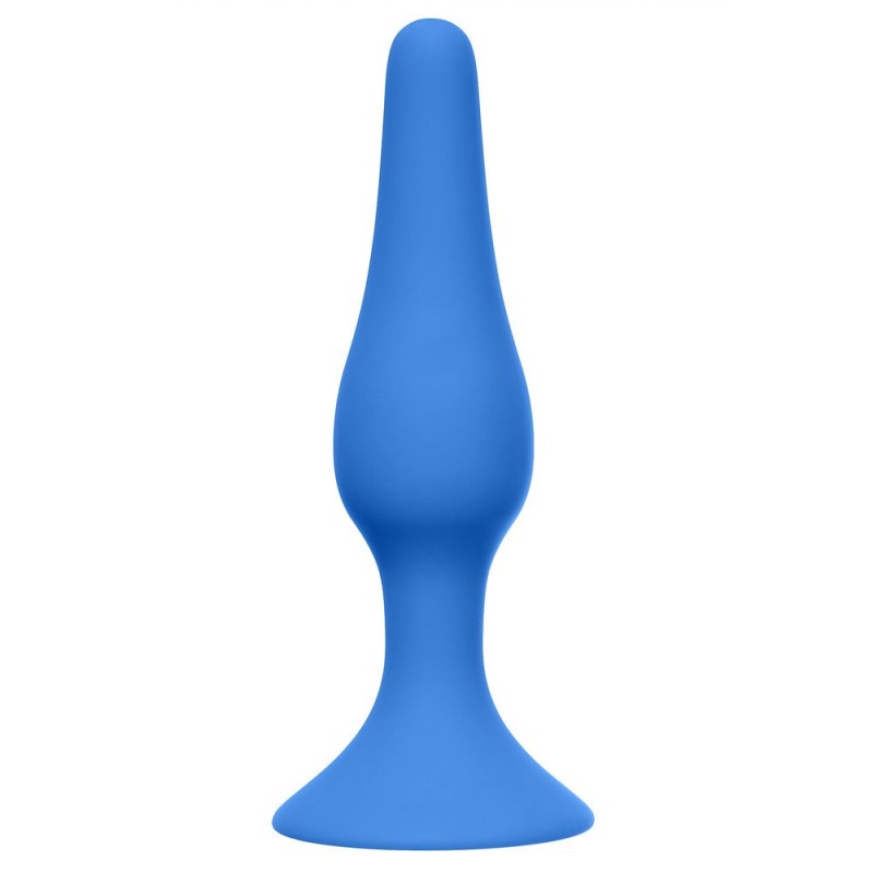 Plug anal en silicone SLIM 10,5 x 2,5 cm Bleu