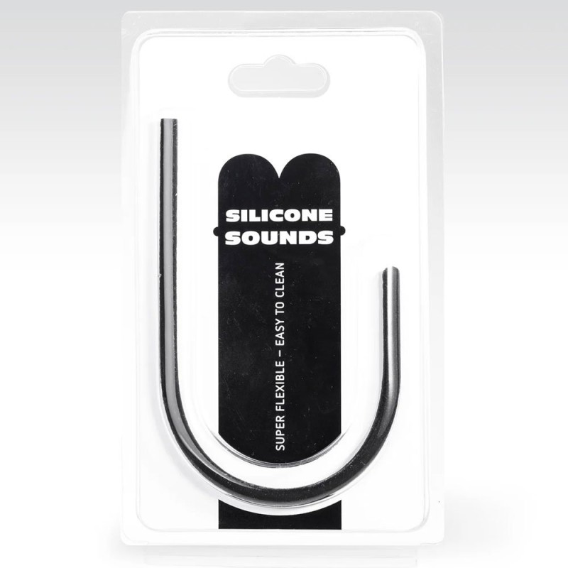 Flexible Silicone Urethral Sound SU01 24 x 0.6 cm Noir