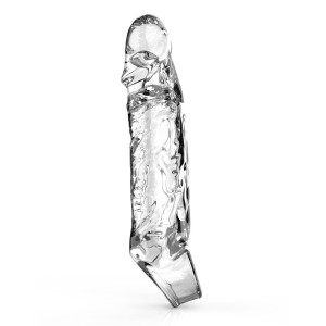 Gaine pénienne Extenseur de pénis avec fixation testiculaire Get Real 16 x 3 cm Transparent