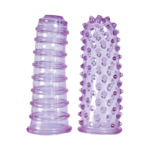 Ensemble de 2 gaines stimulantes pour doigts LUSTFINGERS 8,2 x 3 cm violet