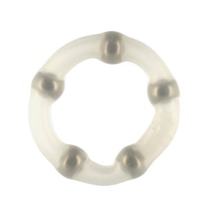 Anneau pénien en silicone ROBOTIC BEADED transparent