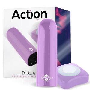 Mini vibromasseur bullet avec télécommande sans fil DHALIA 7,7 x 2,8 cm lilas
