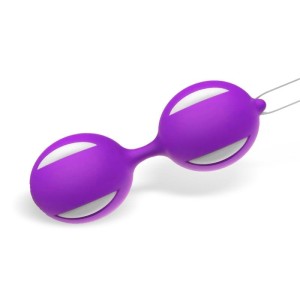 Double Boules Vaginales Oscillantes en Silicone MISHA 10 x 3.5 cm Violet