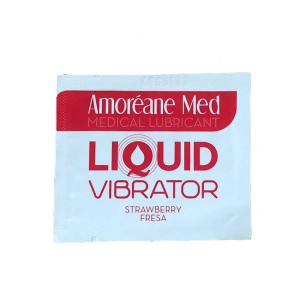 Lubrifiant à base d'eau vibrant avec saveur de fraise Amoréane Intimate Care 2 ml Dose Unique