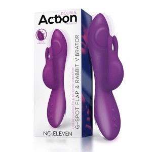 Vibrateur Rabbit en silicone avec pulsations NO. ELEVEN 20,6 x 4 cm violet rechargeable