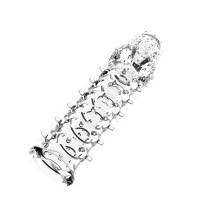 Gaine phallique A-Gusto 024 avec texture stimulante transparente