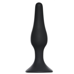 Plug anal en silicone SLIM 11,5 x 2,7 cm Noir