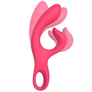 Vibromasseur Rabbit en Silicone ORGASME SANS FIN 21 x 3,2 cm Rose Rechargeable