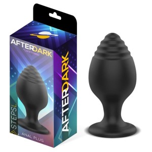 Bouchon anal en silicone STEPS L 9 x 4,5 cm noir