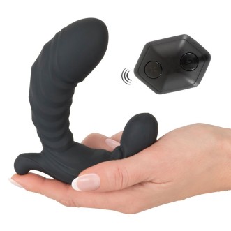 Plug anal vibrant gonflable en silicone avec télécommande sans fil G&P SPOT 12 x 3,6 cm noir rechargeable