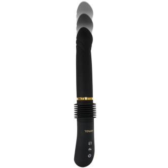 Vibromasseur à poussée en silicone 31 x 3,5 cm rechargeable noir