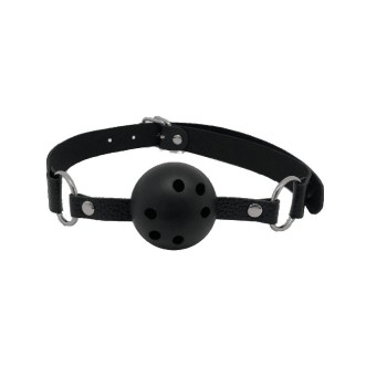 Boule bâillon réglable avec boule perforée de 4,3 cm DISCRÉTION Noir