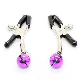 Pinces à tétons réglables avec clochettes LateToBed BDSM Line Violet