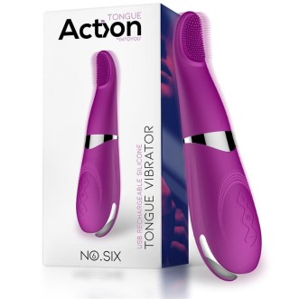 Silicone Langue Vibrante pour le Clitoris et le Point G NO. SIX 19.3 x 4.8 cm Violet Rechargeable