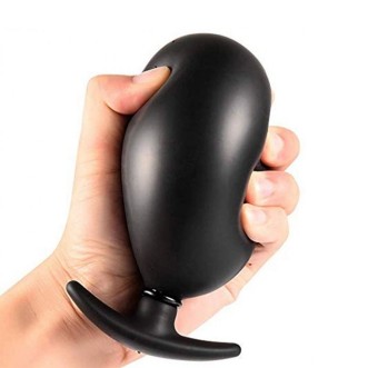 Plug anal gonflable portable en silicone PROSTATE UP 8 x 2,7 cm noir