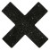 Cache-tétons adhésifs avec paillettes en forme de X noire