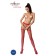 Collants résille fendus à l'entrejambe en rouge - Taille unique S004