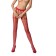 Collants résille fendus à l'entrejambe en rouge - Taille unique S004