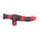 Gode en silicone avec poignée REALIX S rouge et noir 25 x 4 cm