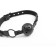 Boule bâillon en cuir végétalien avec boule perforée Noir Shadow Réglable Noir